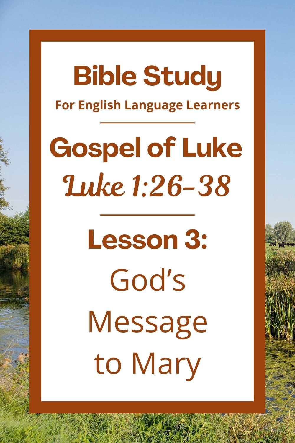 Free Luke 1:26-38 ESL Bible study. In this Bible study for ESL students and teachers, we will learn about how God sent an angel to Mary. The angel gave Mary an important message about a baby named Jesus. We will see how Mary trusted God, even when she was afraid. This complete lesson includes an icebreaker, passage summary, vocabulary list, discussion questions, theological insights, and a free printable PDF. #ESLBibleStudy #BibleStudyPrintable #ChristianESL #LearnEnglish