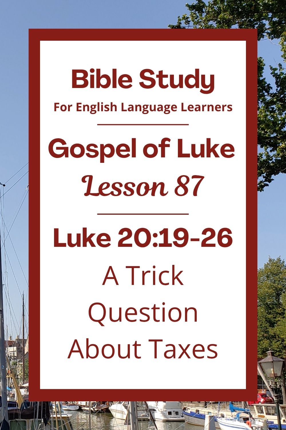 Free Luke 20:19-26 ESL Bible study. In this Bible study for ESL students and teachers, we will learn about a time when some people tried to trick Jesus with a hard question. We will see how Jesus gave a wise answer that taught them about money and about God. This complete lesson includes an icebreaker, passage summary, vocabulary list, discussion questions, theological insights, and a free printable PDF. #ESLBibleStudy #BibleStudyPrintable #ChristianESL #LearnEnglish