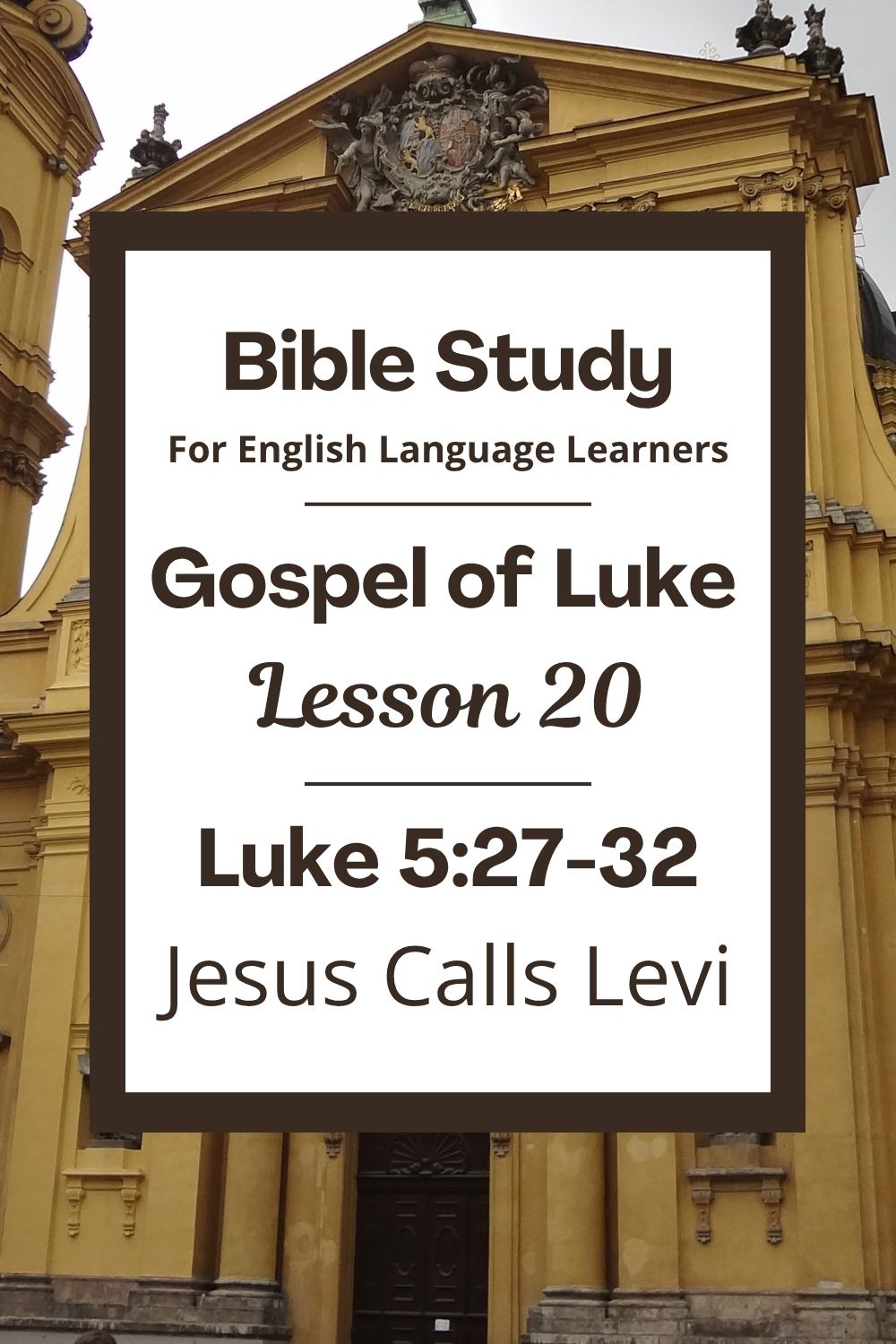 Free Luke 5:27-32 ESL Bible study. In this Bible study for ESL students and teachers, we will hear how Jesus asked a man named Levi to follow him. We will see how Levi left his job and invited his friends to meet Jesus. We will also learn how Jesus cares for people who others might leave out. This complete lesson includes an icebreaker, passage summary, vocabulary list, discussion questions, theological insights, and a free printable PDF. #ESLBibleStudy #BibleStudyPrintable #ChristianESL #LearnEnglish