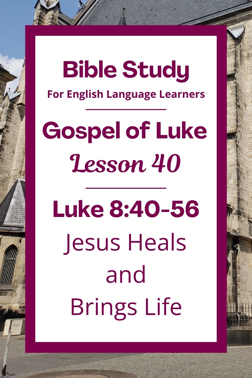 Free Luke 8:40-56 ESL Bible study. In this Bible study for ESL students and teachers, we will learn about two people who needed Jesus’ help. One was a very sick woman, and one was a father with a very sick daughter. We will see how Jesus cares for people and has the power to heal. This complete lesson includes an icebreaker, passage summary, vocabulary list, discussion questions, theological insights, and a free printable PDF. #ESLBibleStudy #BibleStudyPrintable #ChristianESL #LearnEnglish