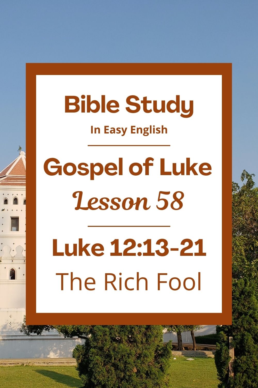 Free Luke 12:13-21 easy English Bible study. In this Bible study for ESL students, homeschool children, families, and anyone who enjoys studying the Bible with simple words, we will hear a story Jesus told about a rich man. We will learn what is truly important in life and why greed can be dangerous. Jesus teaches us to think about God and others, not only ourselves. This complete lesson includes an icebreaker, passage summary, vocabulary list, discussion questions, theological insights, and a free printable PDF. #BibleStudy #BibleLesson #ESL #Homeschool #FreePrintable #EasyEnglish #GospelOfLuke