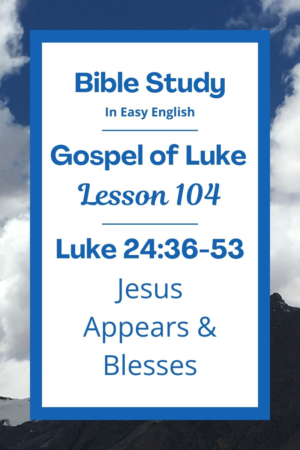 Free Luke 24:36-53 easy English Bible study. In this Bible study for ESL students, homeschool children, families, and anyone who enjoys studying the Bible with simple words, we will learn about a time when Jesus appeared to his friends after he rose from the dead. They were very surprised and happy. We will see how Jesus helped them believe and gave them an important job to do. This complete lesson includes an icebreaker, passage summary, vocabulary list, discussion questions, theological insights, and a free printable PDF. #BibleStudy #BibleLesson #ESL #Homeschool #ChristianFamily #FreePrintable #EasyEnglish #GospelOfLuke