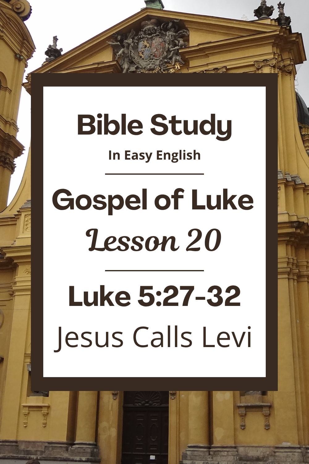 Free Luke 5:27-32 Bible study! In this lesson for ESL students, homeschool children, and anyone who enjoys easy English, we will hear how Jesus asked a man named Levi to follow him. We will see how Levi left his job and invited his friends to meet Jesus. We will also learn how Jesus cares for people whom others might leave out. This complete lesson includes an icebreaker, passage summary, vocabulary list, discussion questions, theological insights, and a free printable PDF. #BibleLesson #BibleStudy #ESL #Homeschool #EasyEnglish #FreePrintables