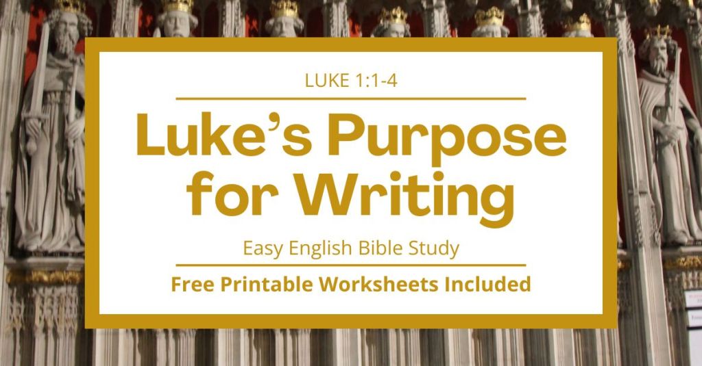 Find free printable Bible worksheets for Luke 1:1-4 to help students learn why Luke wrote his book and why the truth is important! This set includes a vocabulary match, past tense grammar practice, a sequence of events activity, discussion questions, and more. These resources are perfect for English learners who want to grow in their faith and language skills. Use these materials for your next homeschool Bible study or ESL class. Download the complete set to help your students understand the purpose of the gospels! #EasyEnglish #BibleLessons #Luke #ESL #FreePrintables