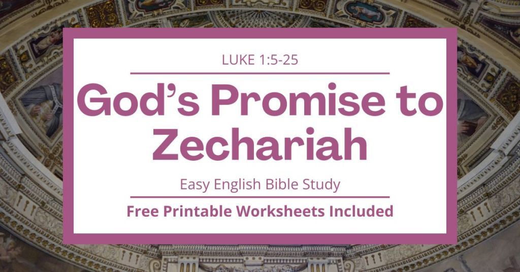 Free Printable Worksheets for Luke 1:5-25: God's Promise to Zechariah